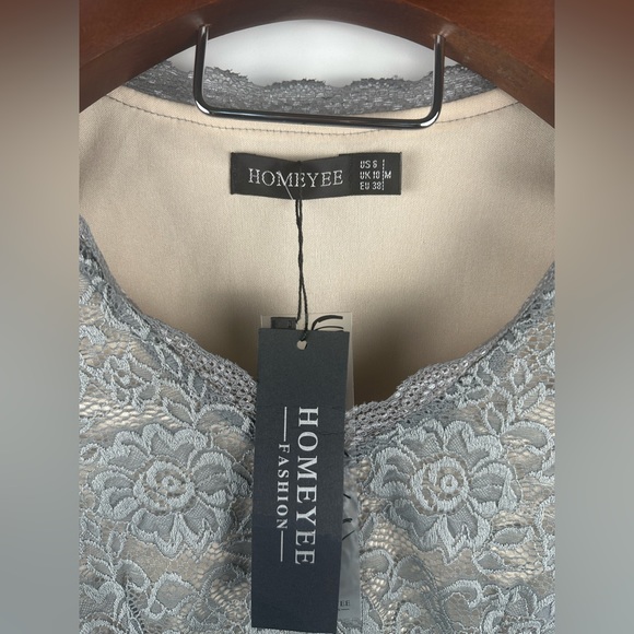 HOMEYEE Women's‎ Size 8 Chic V-Neck Lace Patchwork Flare Party Dress - Picture 5 of 10